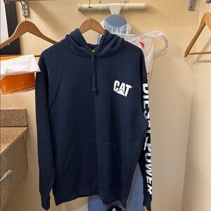 CAT Navy Blue Hoodie with Diesel Power Sleeve